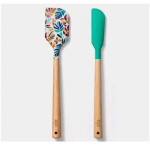 NEW 2 sets of Spatula Set Green/Leaf Pattern Mini Tabitha Brown​